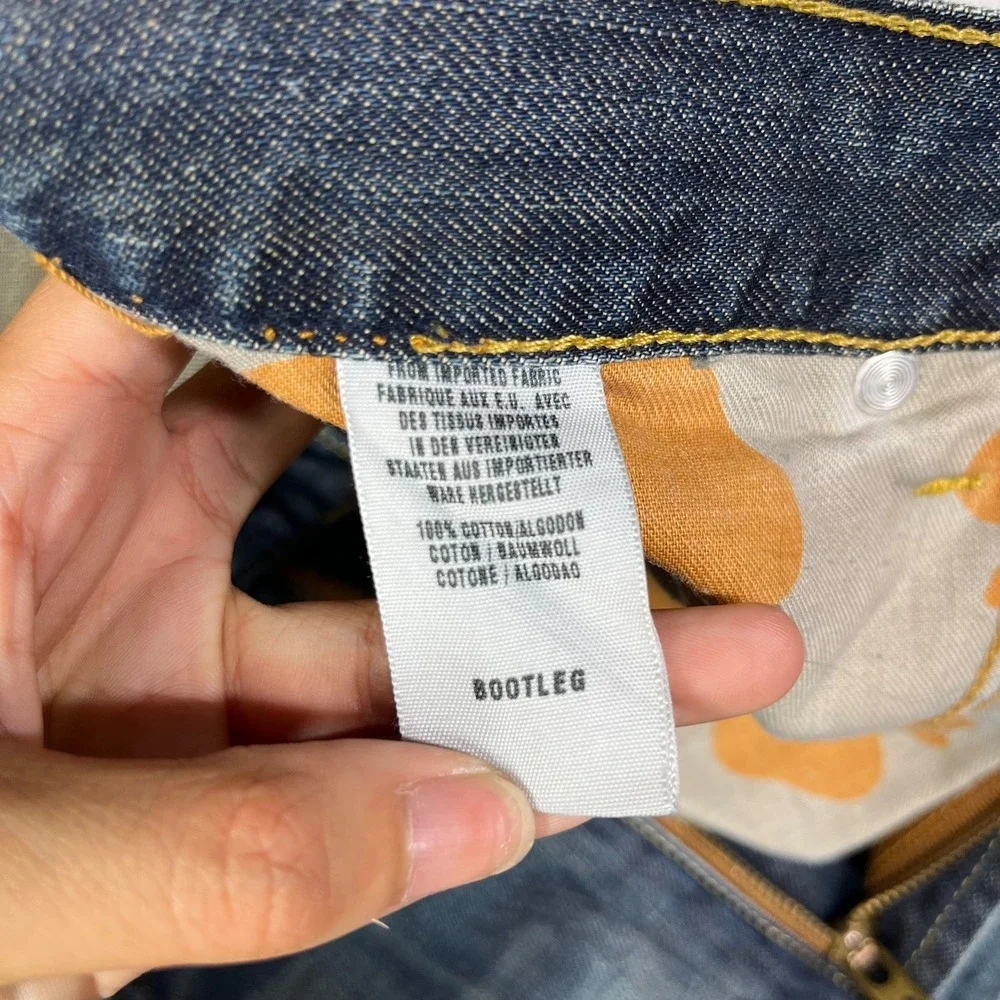 Vintage Lucky Brand Bootleg Jeans Men's Blue Wash Denim USA Made - 32X30.5‎